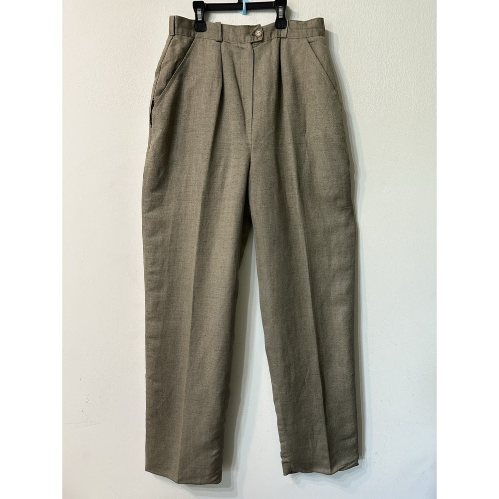 VTG Marcye Ross Womens Sz 8 High Waisted Pleated Trousers Rayon Linen Pants USA